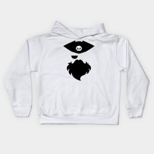 Pirate abstract drawing with skull on the hat Kids Hoodie